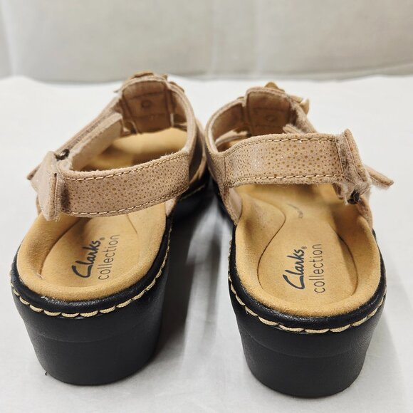 Clarks Beige Floral Strap Sandals - Picture 5 of 13